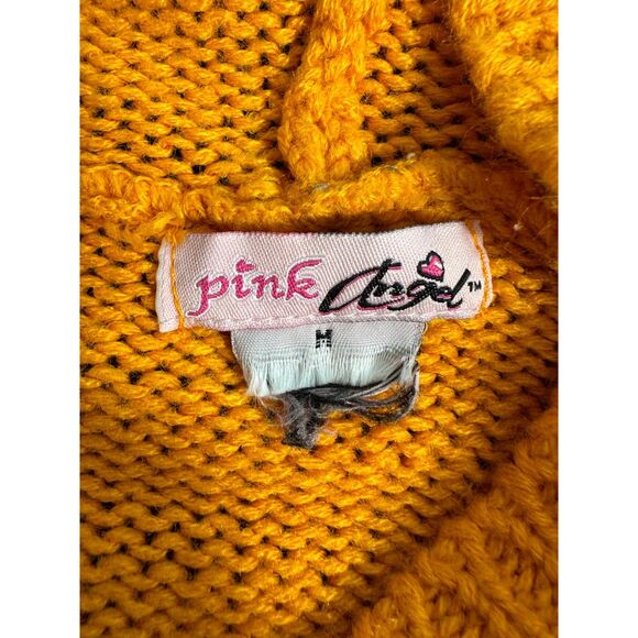 Vintage Y2k Pink Angel Tangerine Orange Knit Sweater Top size Junior M - Picture 3 of 8